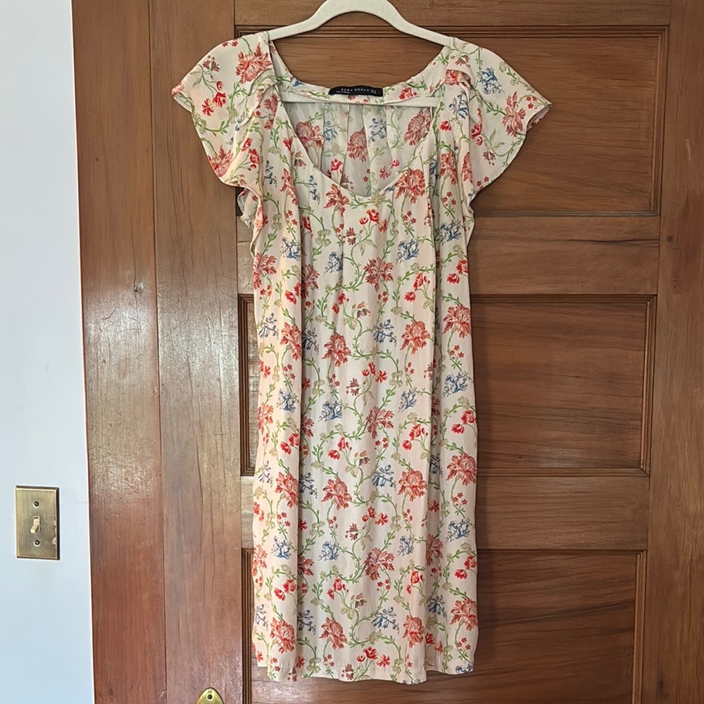 Zara Red, Blue and Green Midi Sundress with Flutter Sleeves